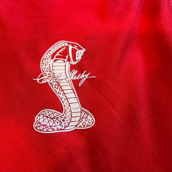 RARE Carroll Shelby Mustang Red Polo w/Front & Back Hit - Picture 3 of 8